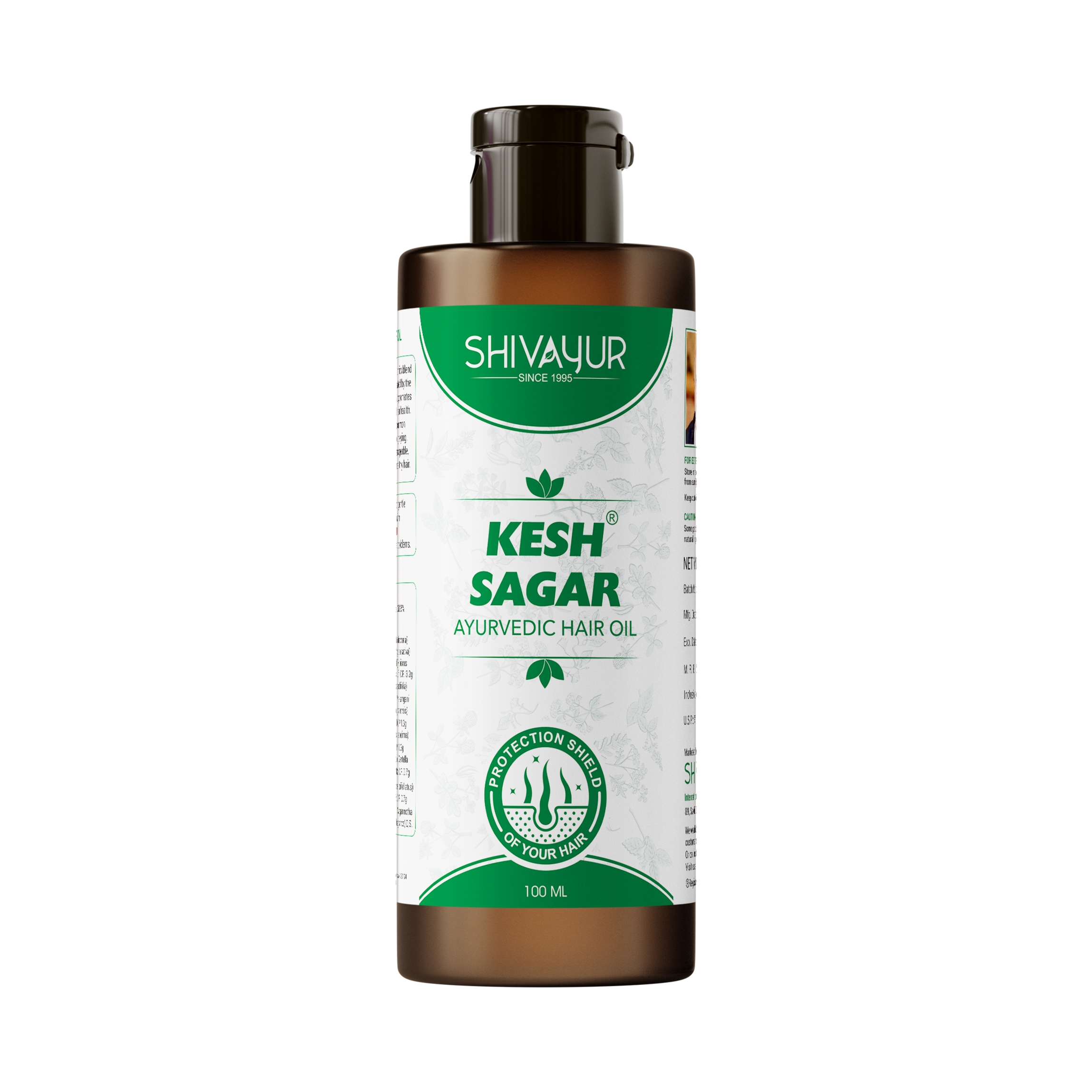 Kesh Sagar Hair Oil bottle alongside its retail box showing ingredients and benefits
